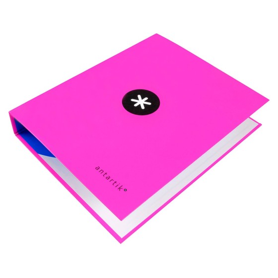 Carpeta 4 anillas 40 mm mixtas liderpapel antartik a4 forrada color rosa