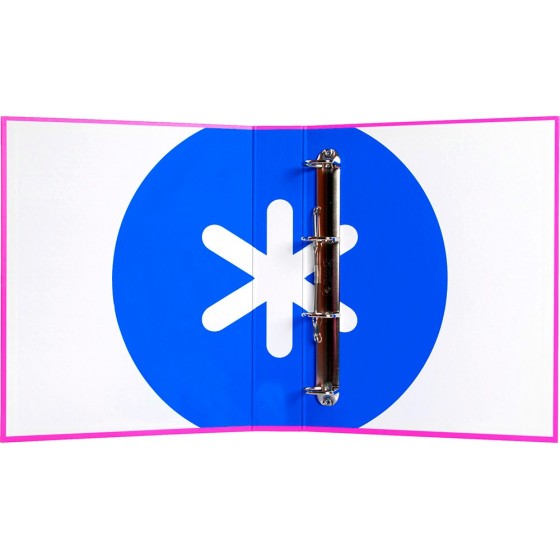 Carpeta 4 anillas 40 mm mixtas liderpapel antartik a4 forrada color rosa