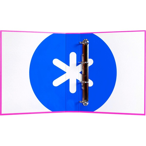 Carpeta 4 anillas 40 mm mixtas liderpapel antartik a4 forrada color rosa