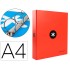 Carpeta 4 anillas 40 mm mixtas liderpapel antartik a4 forrada color rojo