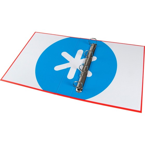 Carpeta 4 anillas 40 mm mixtas liderpapel antartik a4 forrada color rojo