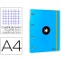 Carpeta con recambio liderpapel antartik a4 cuadro 5 mm forrada 4 anillas 25mm redondas color azul