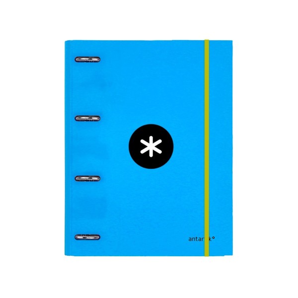 Carpeta con recambio liderpapel antartik a4 cuadro 5 mm forrada 4 anillas 25mm redondas color azul