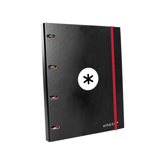 Carpeta con recambio liderpapel antartik a4 cuadro 5 mm forrada 4 anillas 25mm redondas color negro