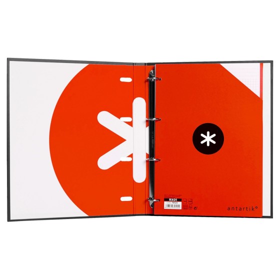 Carpeta con recambio liderpapel antartik a4 cuadro 5 mm forrada 4 anillas 25mm redondas color negro