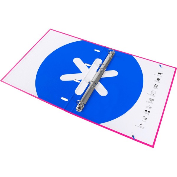 Carpeta con recambio liderpapel antartik a4 cuadro 5 mm forrada 4 anillas 25mm redondas color rosa