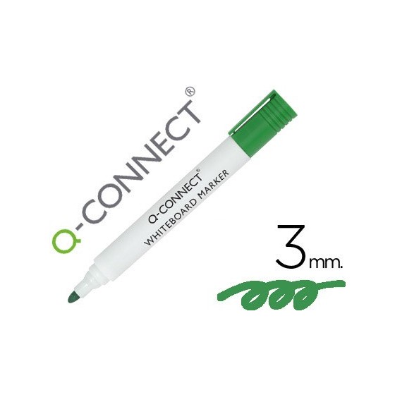 Rotulador q-connect pizarra blanca color verde punta redonda 3.0 mm