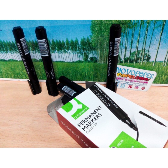 Rotulador q-connect marcador permanente negro punta redonda 3.0 mm