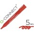 Rotulador q-connect marcador permanente rojo punta biselada 5.0 mm
