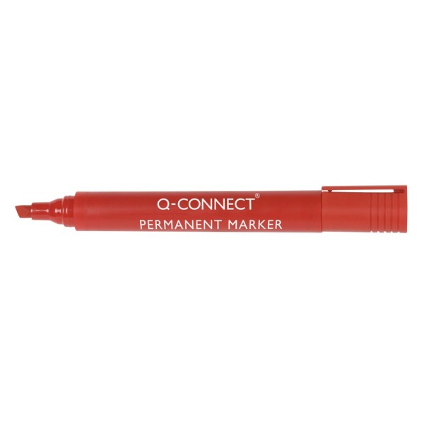 Rotulador q-connect marcador permanente rojo punta biselada 5.0 mm
