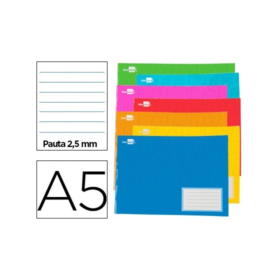 Libreta liderpapel smart a5 apaisada 32h 60g/m2 pauta 2,5 mm con margen