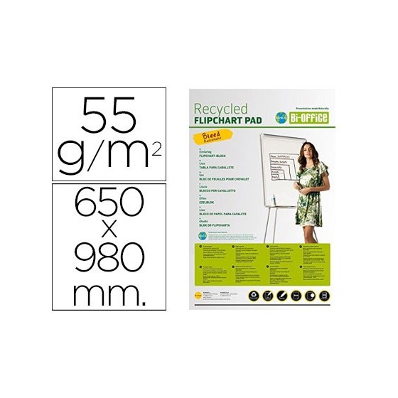 Bloc congreso bi-office papel reciclado 55 grs 650x980 mm
