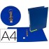 Carpeta de 2 anillas 25 mm mixtas liderpapel a4 forrado color system con ollao y tarjetero azul