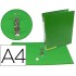 Carpeta de 2 anillas 25 mm mixtas liderpapel a4 forrado color system con ollao y tarjetero verde