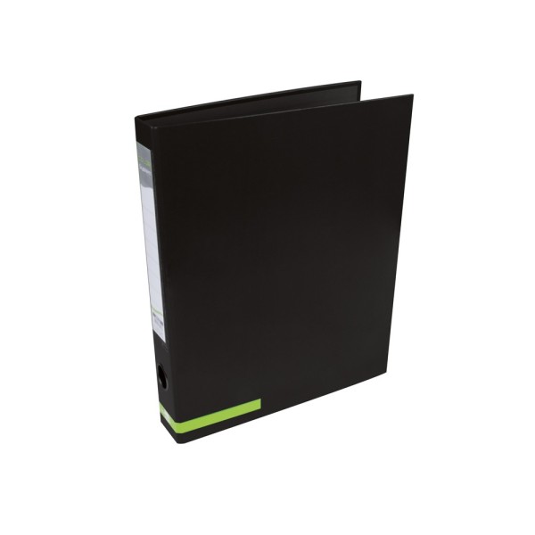 Carpeta de 2 anillas 25 mm mixtas liderpapel a4 forrado color system con ollao y tarjetero negro