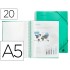 Carpeta liderpapel escaparate con espiral 20 fundas polipropileno din a5 verde