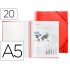 Carpeta liderpapel escaparate con espiral 20 fundas polipropileno din a5 roja