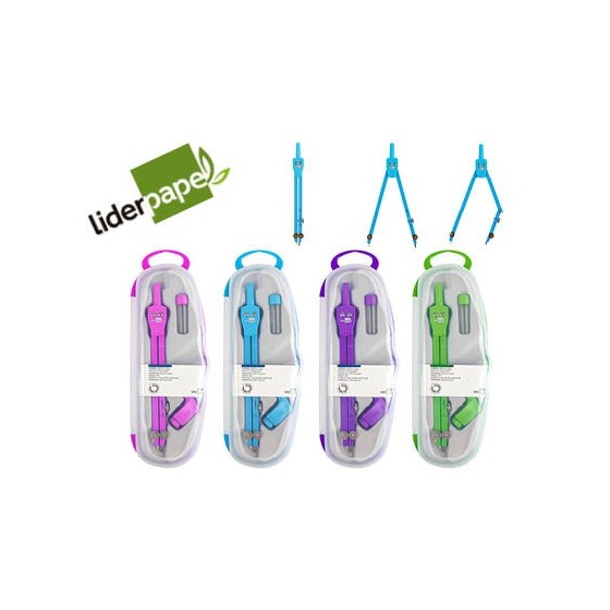 Compas liderpapel articulado con adaptador universal color