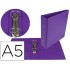 Carpeta de 2 anillas 40 mm redondas liderpapel a5 carton forrado pvc violeta