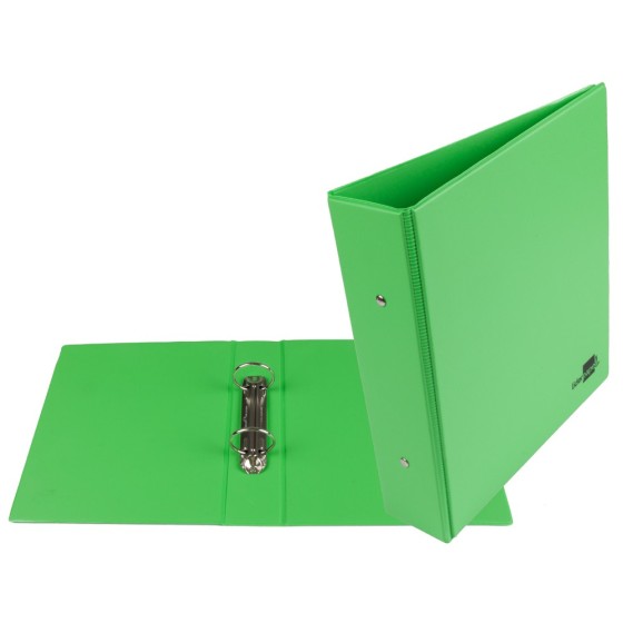 Carpeta de 2 anillas 40 mm redondas liderpapel a5 carton forrado pvc verde