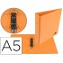 Carpeta de 2 anillas 40 mm redondas liderpapel a5 carton forrado pvc naranja