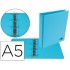 Carpeta de 4 anillas 25 mm redondas liderpapel a5 carton forrado pvc azul