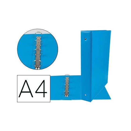 Carpeta de 4 anillas 40 mm mixtas liderpapel a4 carton forrado pvc azul