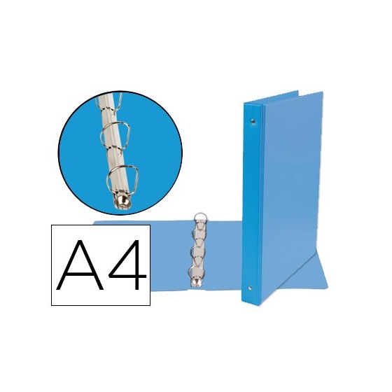 Carpeta de 4 anillas 25 mm mixtas liderpapel a4 carton forrado pvc azul