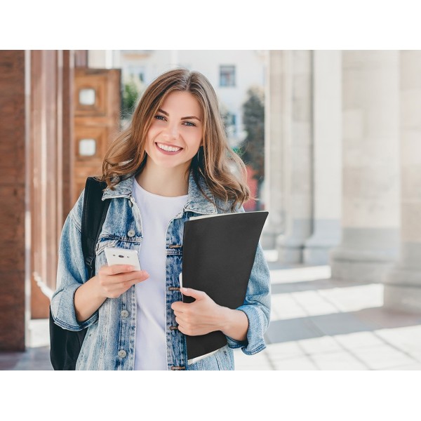 Carpeta liderpapel escaparate 20 fundas pvc folio negro