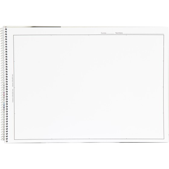 Bloc dibujo liderpapel lineal espiral 230x325mm 20 hojas 180 g/m2 con recuadro perforado