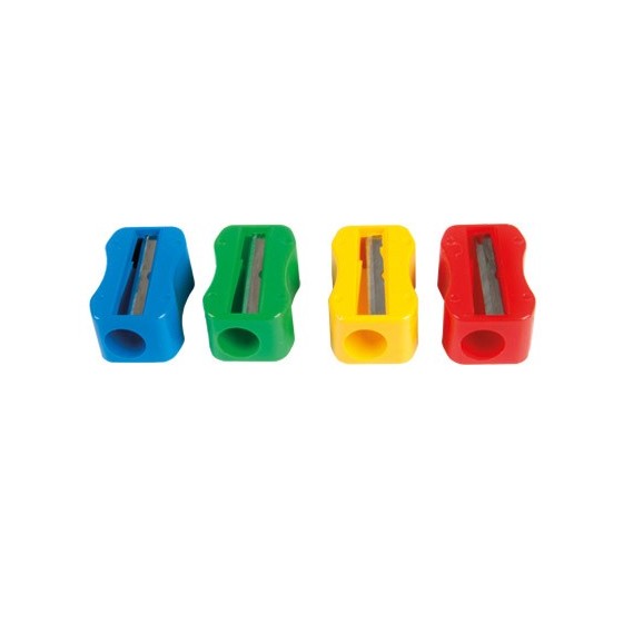 Sacapuntas m+r de plastico 1 uso sin tornillo forma rectangular ergonomica