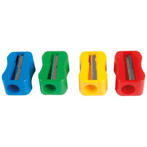 Sacapuntas m+r de plastico 1 uso sin tornillo forma rectangular ergonomica