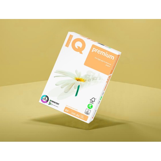 Papel fotocopiadora iq premium din a3 80 gramos paquete de 500 hojas