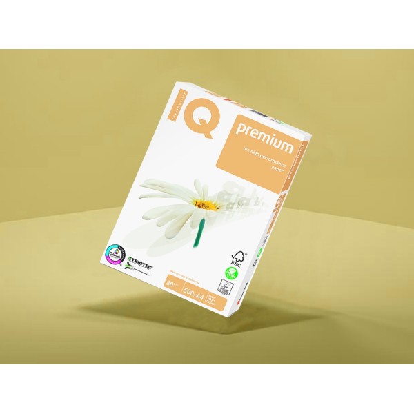 Papel fotocopiadora iq premium din a4 80 gramos paquete de 500 hojas