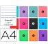 Cuaderno espiral liderpapel a4 micro antartik tapa forrada 120h 100 gr horizontal 5 bandas 4 taladros colores surt