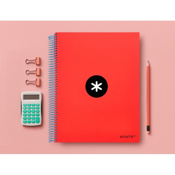 Cuaderno espiral liderpapel a4 micro antartik tapa forrada 120h 100 gr horizontal 5 bandas 4 taladros colores surt