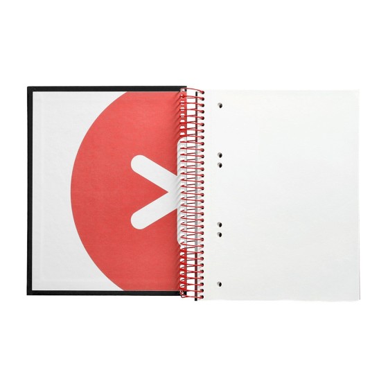 Cuaderno espiral liderpapel a5 micro antartik tapa forrada 120h 100g liso con bandas 6 taladros color negro