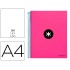 Cuaderno espiral liderpapel a4 micro antartik tapa forrada 120h 100 gr liso con bandas 4 taladros color rosa fluor