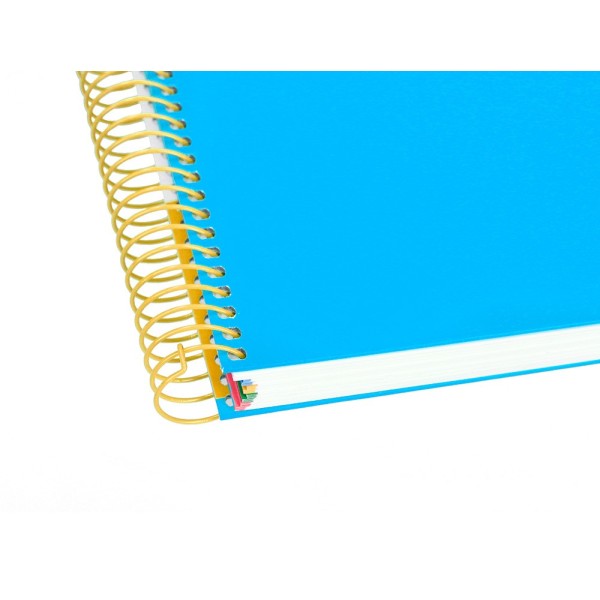 Cuaderno espiral liderpapel a4 micro antartik tapa forrada 120h 100 gr liso con bandas 4 taladros color azul