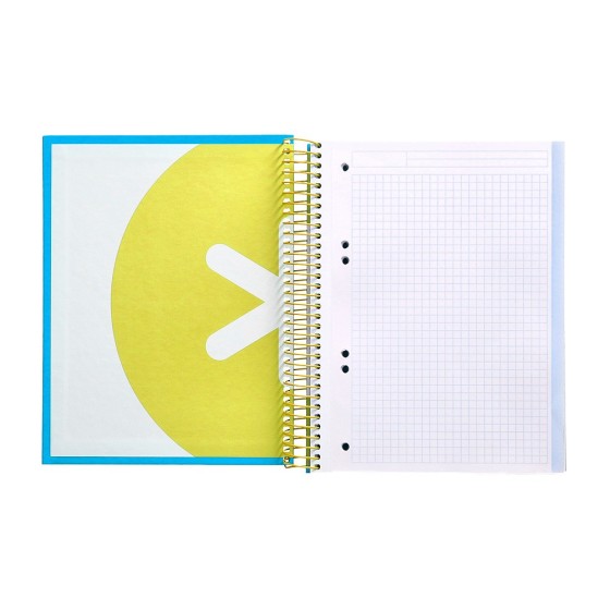 Cuaderno espiral liderpapel a5 micro antartik tapa forrada120h 100 gr cuadro 5mm 5 bandas 6 taladros color azul