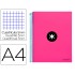 Cuaderno espiral liderpapel a4 micro antartik tapa forrada120h 100 gr cuadro 5mm 5 bandas 4 taladros color rosa