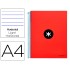 Cuaderno espiral liderpapel a4 micro antartik tapa forrada 120h 100 gr horizontal 5 bandas 4 taladros color rojo