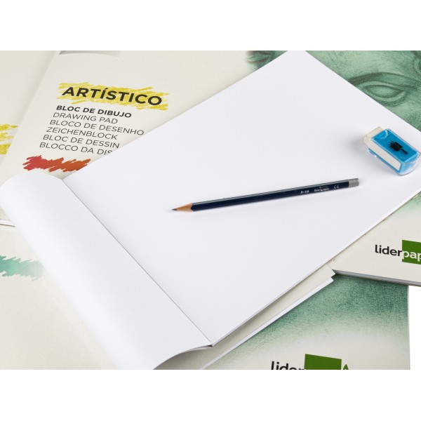 Bloc dibujo liderpapel artistico encolado 297x420 mm 30 hojas 120g/m2 sin recuadro