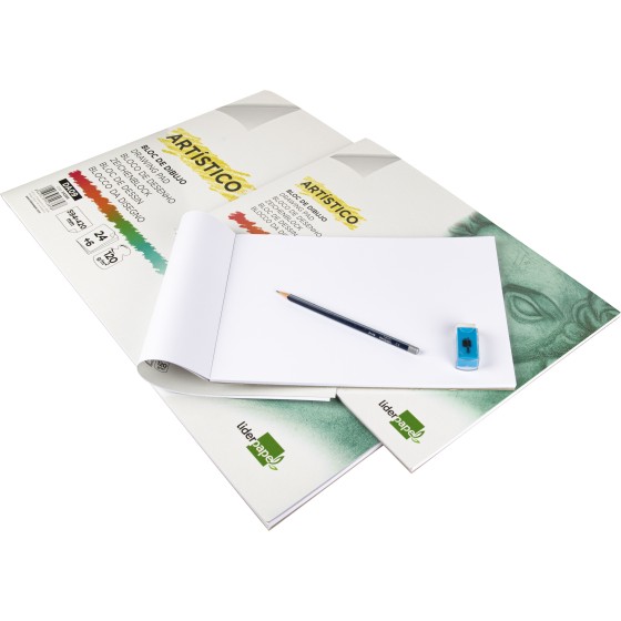 Bloc dibujo liderpapel artistico encolado 210x297 mm 30 hojas 120g/m2 sin recuadro