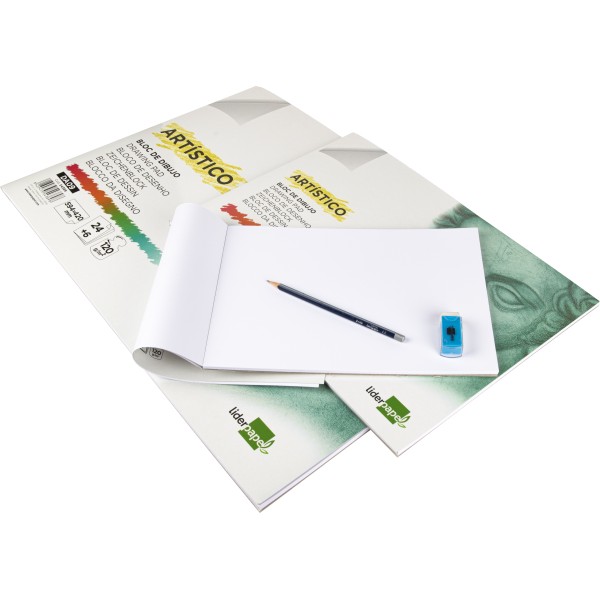 Bloc dibujo liderpapel artistico encolado 210x297 mm 30 hojas 120g/m2 sin recuadro