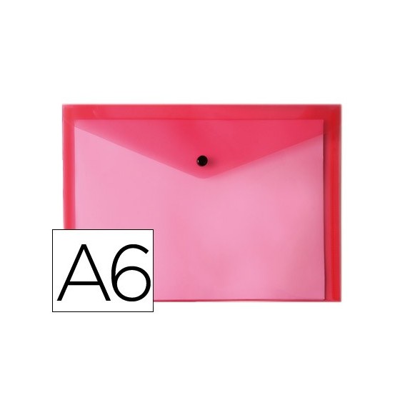 Carpeta liderpapel dossier broche polipropileno din a6 rojo transparente