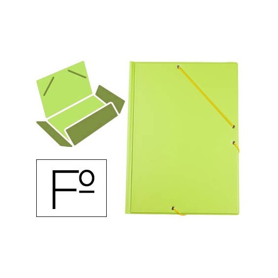 Carpeta liderpapel gomas plastico folio solapas color verde pistacho