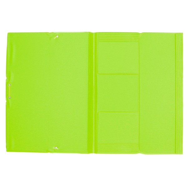 Carpeta liderpapel gomas plastico folio solapas color verde pistacho