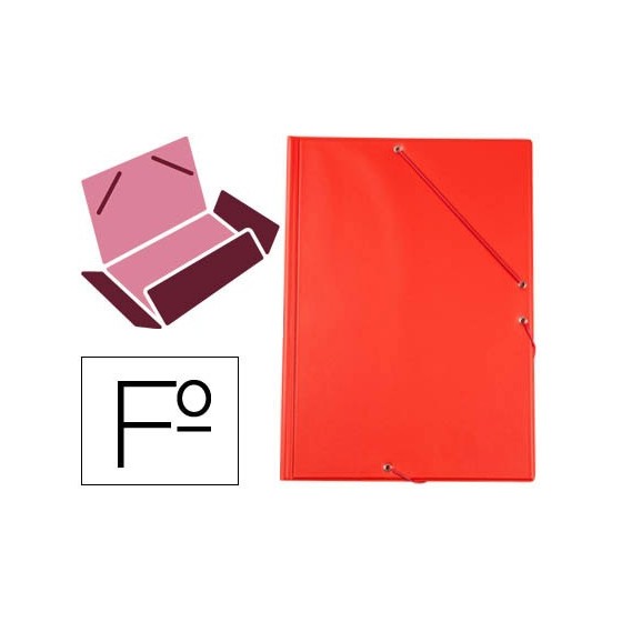 Carpeta liderpapel gomas plastico folio solapas color rojo