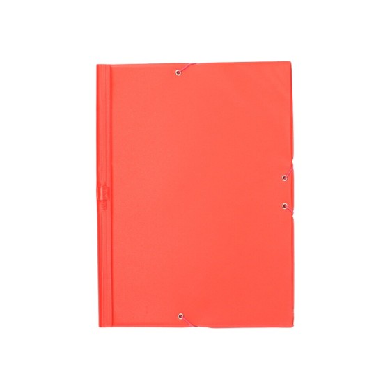 Carpeta liderpapel gomas plastico folio solapas color rojo